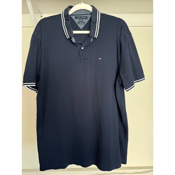 Tommy Hilfiger Custom Fit Polo Navy Men's Shirt Size‎ XL - Picture 1 of 9